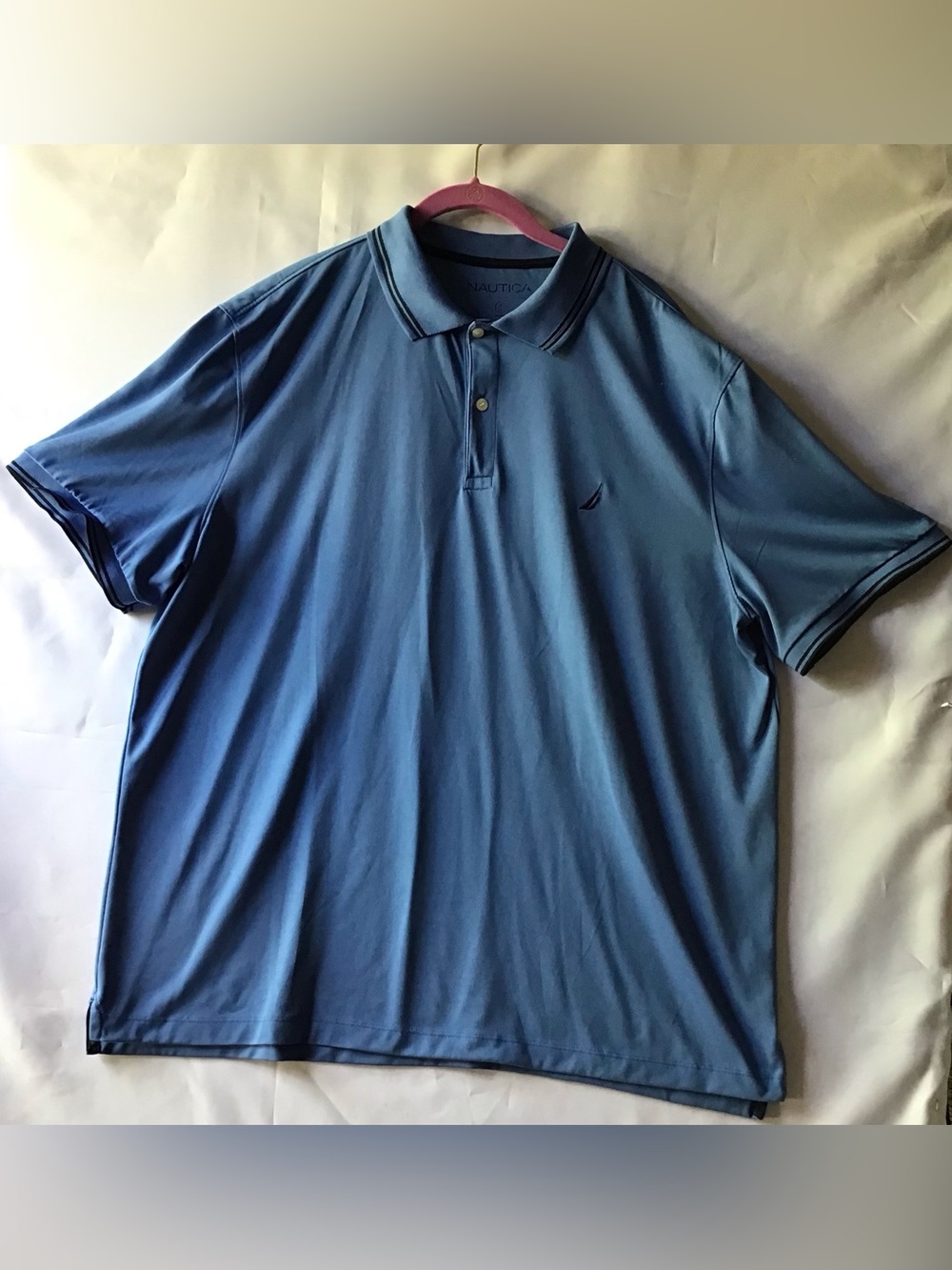 267 Nautica Men’s Light Blue Polo with Contrast Trim